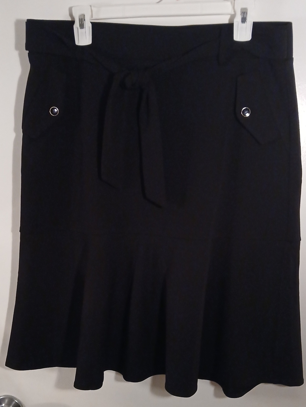 NWOT New York Clothing Company - Black Midi Tennis Skirt with Tie Waist